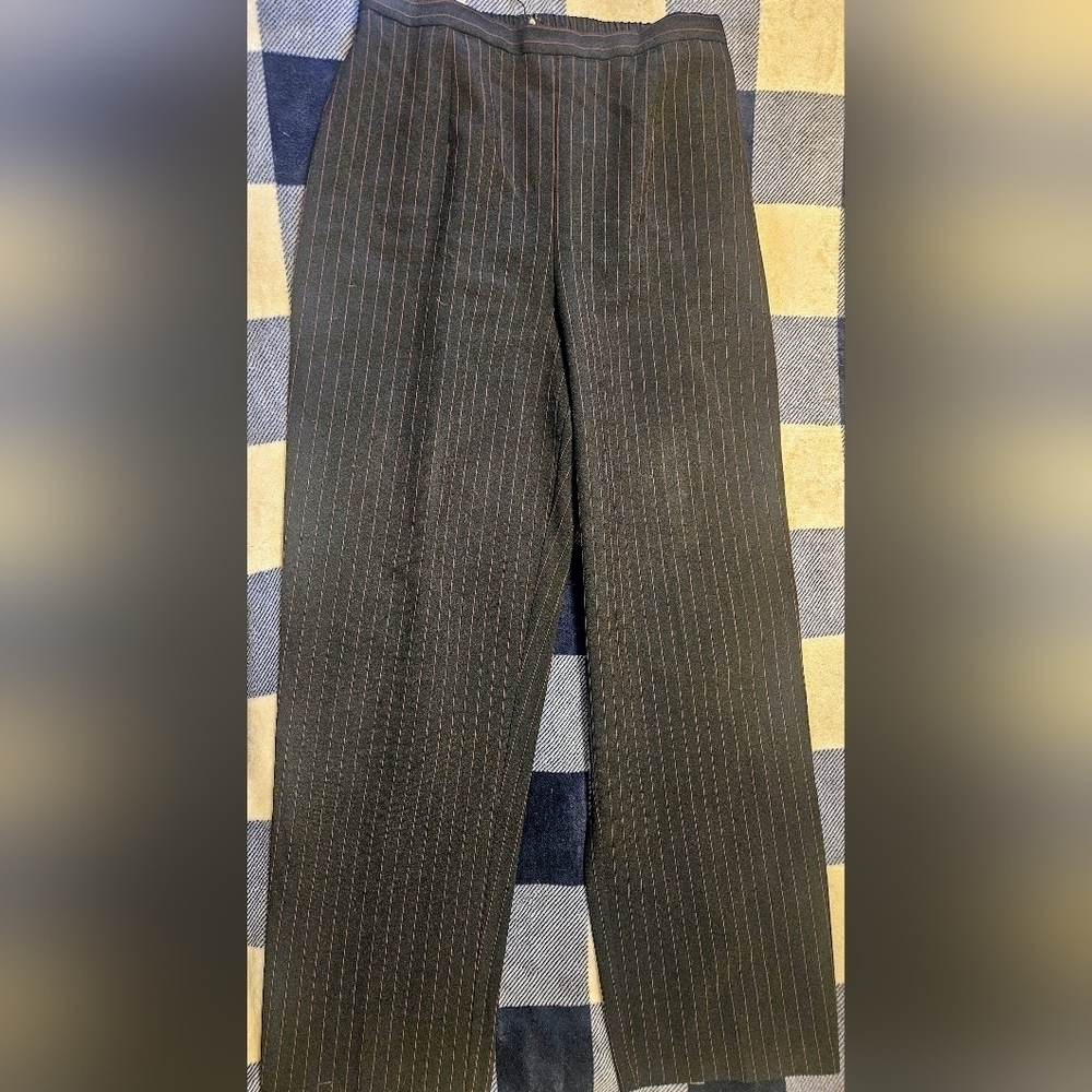 R & K Originals Womens Black And Red Pinstripe Dress Pants Size 10